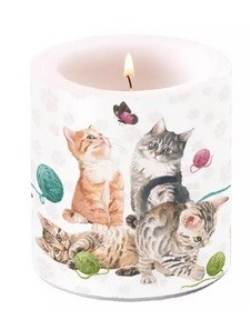 Candle Small Playing Kittens, 9 cm