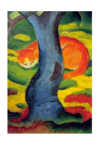 Klappkarte Franz Marc Katze unterm Baum