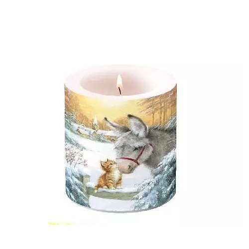 Candle Donkey and Kitten, 9 cm