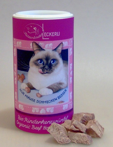 Tatzenladen Bio-Rinderherzwürfel, 25 g DE-ÖKO-003