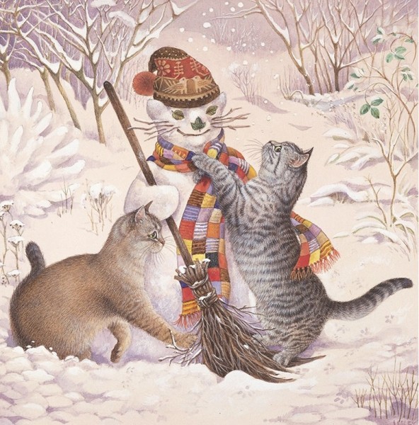 Künstler Klappkarte Mumu, Mintaka and the snow cat