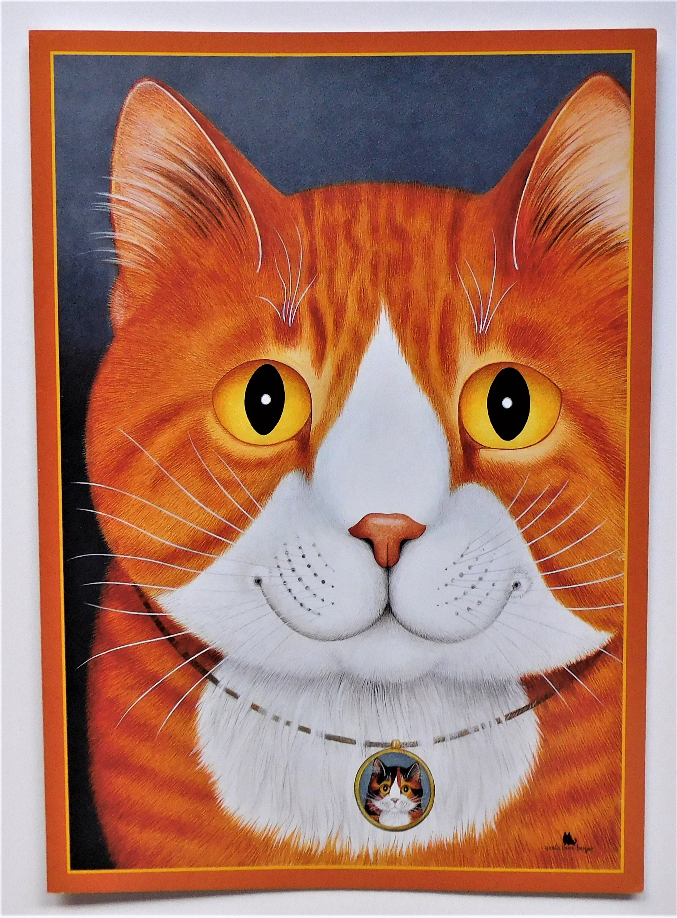 GB Große Klappkarte Roter Kater Was gibt es Neues? Tatzenladen