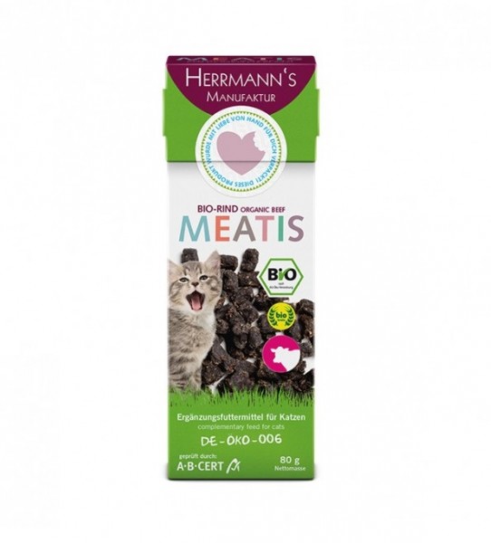 Meatis für Katzen Bio-Rind, 80 g - MHD 12.2018